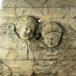 Religious carved wood panel