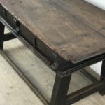 Large Italian flat desk with waxed wood drawers