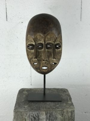 African mask 3 faces tribe Lega Congo