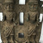 Metal plate with Benin twins