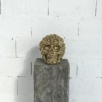 Gold plated brass skull by Robbi Jones