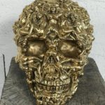Golden Brass Skull by Robbi Jones