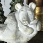 Sculpture in plaster Two bears playing