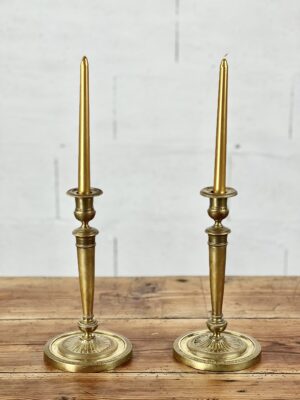 Pair of brass candlesticks empire period
