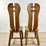 Suite of 8 high-back oak chairs