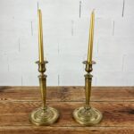 Pair of brass candlesticks Empire period