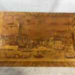 Venetian inlaid wood script