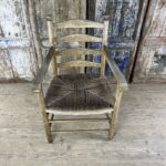 Armchair 4 slats straw seat