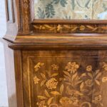 Small two-piece china cabinet in inlaid wood
